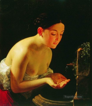 Impressionism Painting - italian morning Karl Bryullov beautiful woman lady